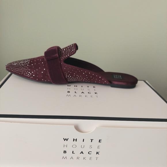 Burgundy Velvet Slide Mules 9M - Picture 3 of 6